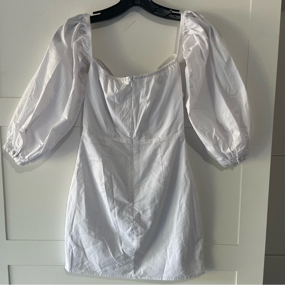 New! Superdown x Revolve Flynn Ruched Sleeve mini Dress white nwt 30150 - Picture 4 of 11